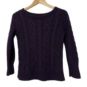 Ann Taylor Loft Wool Rabbit Hair Blend Sweater Womens Size XS Cable Knit
